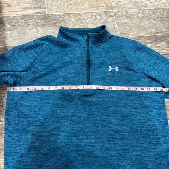 UNDER ARMOUR Fleece Quarter Zip Sweatshirt Sz L Blue Topaz Sweater Athletic - Picture 6 of 9